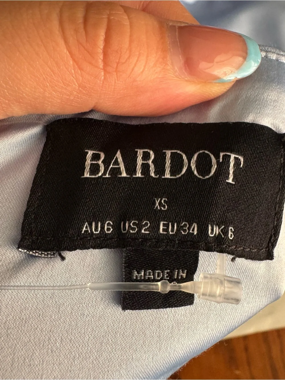 Bardot cut out slit midi in light blue NWT SZ XS